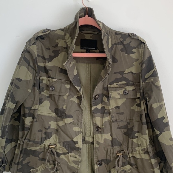 Banana Republic Oversized Camo Military Army Jacket Small - Picture 7 of 15
